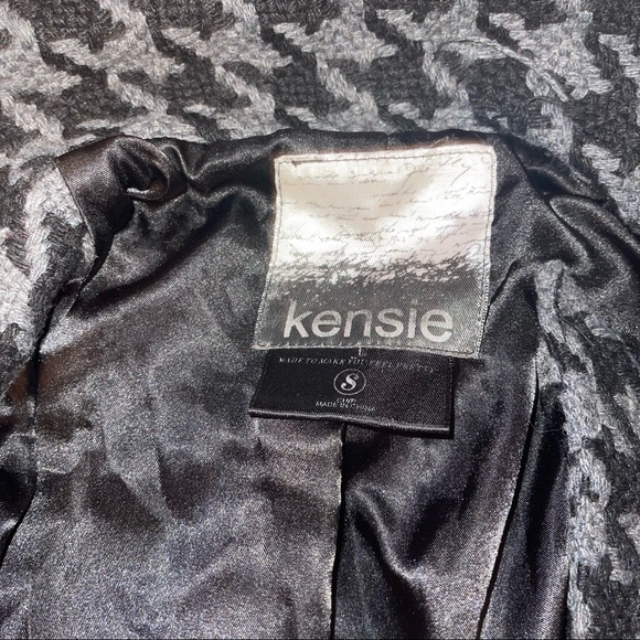 Vintage Classic 1960s Kensie Woman’s Houndstooth Herringbone Plaid Pea Coat - Picture 7 of 8